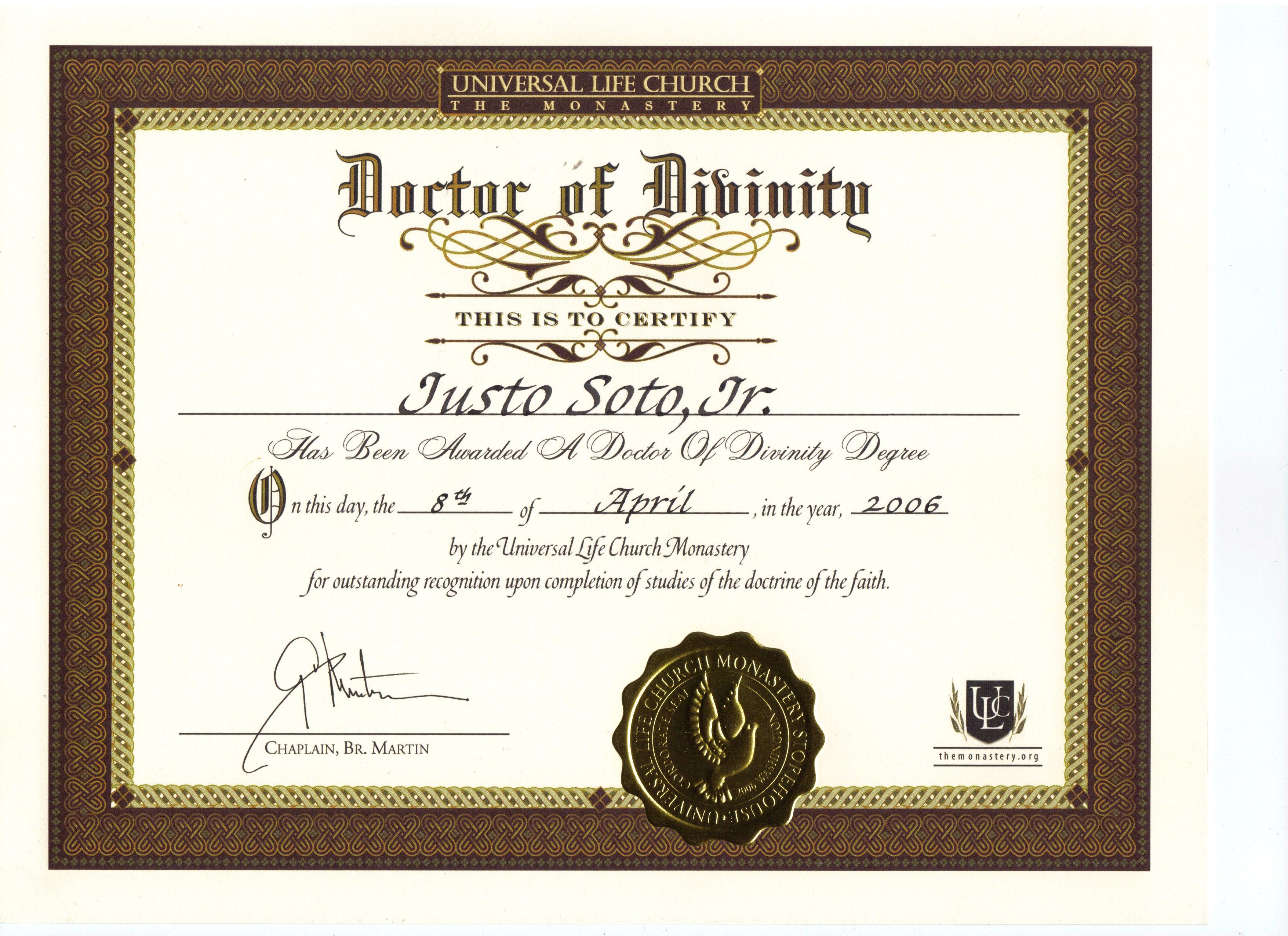 Dr. of Divinity